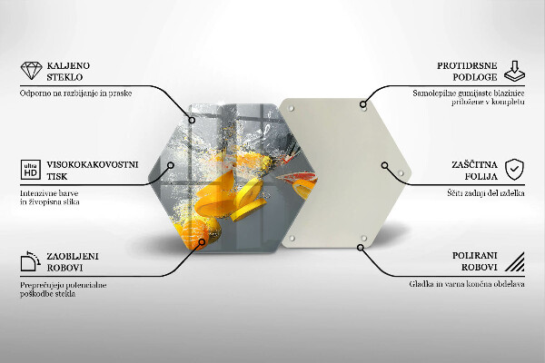 Tagliere in vetro temperato Limoni in acqua