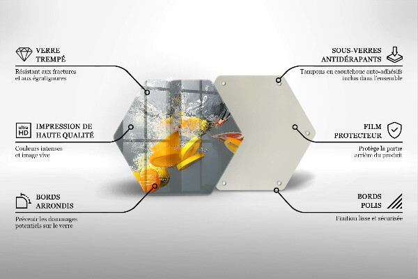 Tagliere in vetro temperato Limoni in acqua