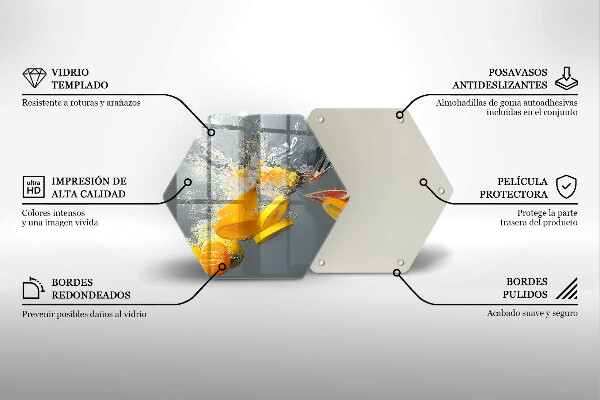 Tagliere in vetro temperato Limoni in acqua