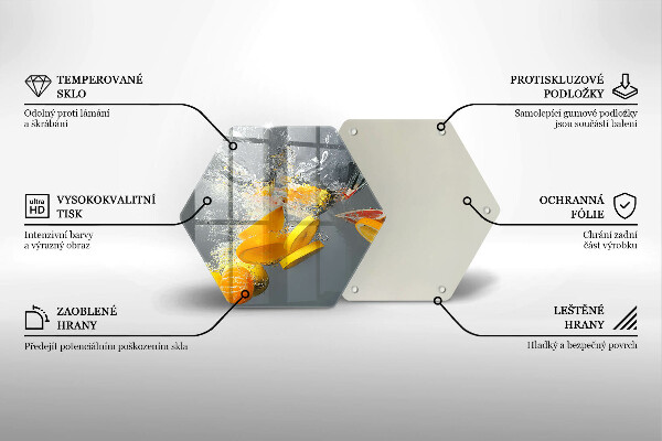 Tagliere in vetro temperato Limoni in acqua