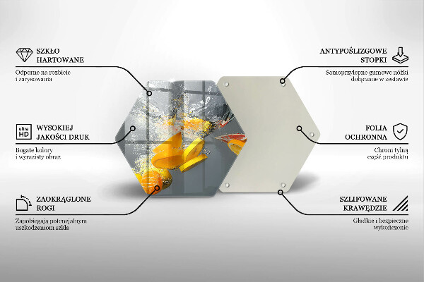 Tagliere in vetro temperato Limoni in acqua