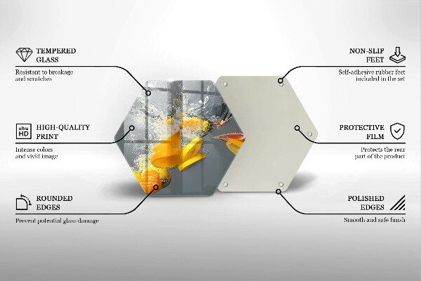 Tagliere in vetro temperato Limoni in acqua