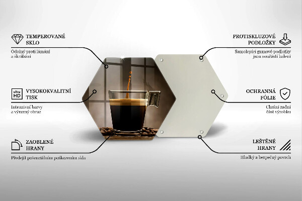 Tagliere in vetro temperato Vetro e chicchi di caffè