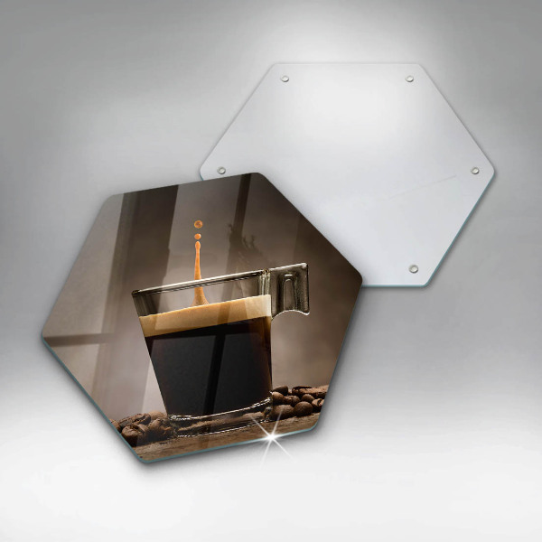 Tagliere in vetro temperato Vetro e chicchi di caffè