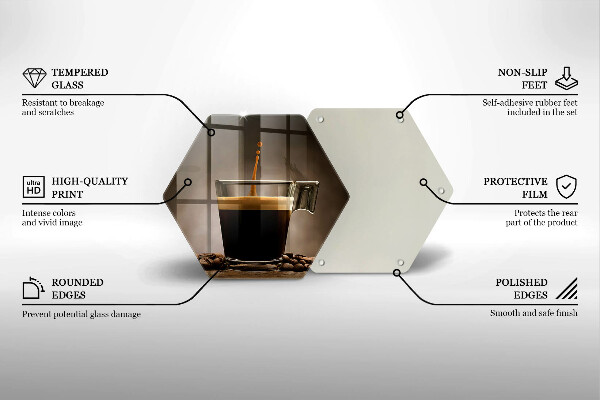 Tagliere in vetro temperato Vetro e chicchi di caffè