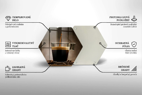 Tagliere in vetro temperato Vetro e chicchi di caffè
