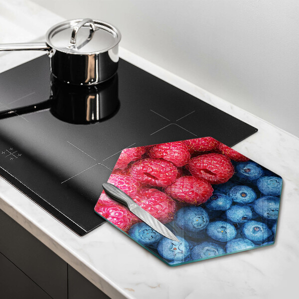 Tagliere in vetro temperato Frutti di lampone e mirtillo