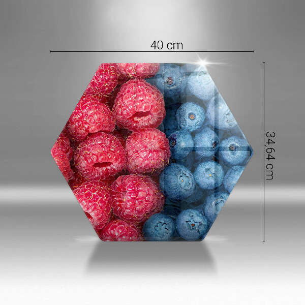 Tagliere in vetro temperato Frutti di lampone e mirtillo