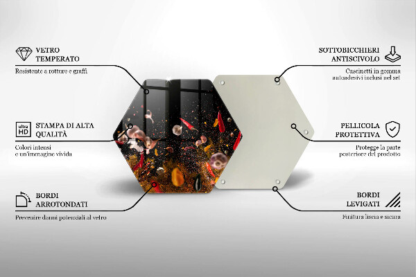 Tagliere in vetro temperato Spezie piccanti