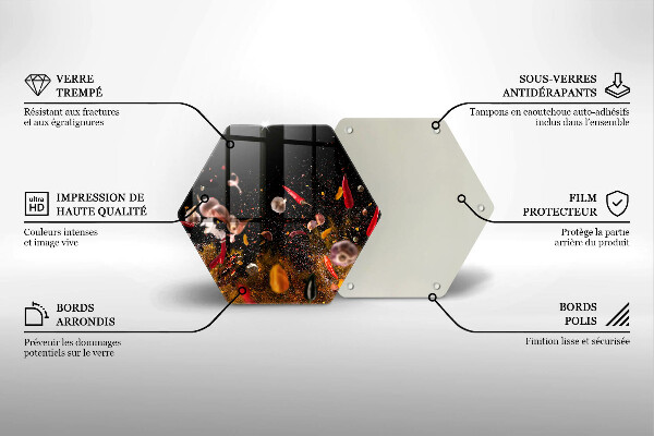 Tagliere in vetro temperato Spezie piccanti