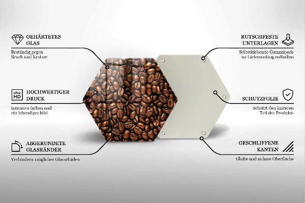 Tagliere in vetro temperato Chicchi di caffè