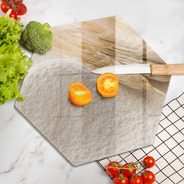 Tagliere in vetro temperato Farina e spighe di grano