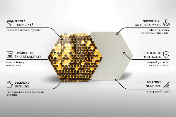 Tagliere in vetro temperato Favo