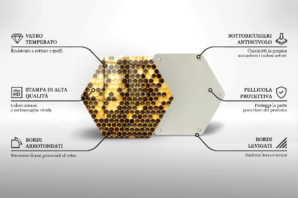 Tagliere in vetro temperato Favo