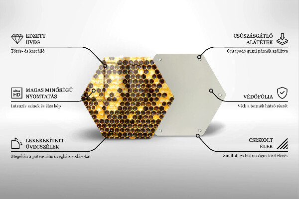 Tagliere in vetro temperato Favo