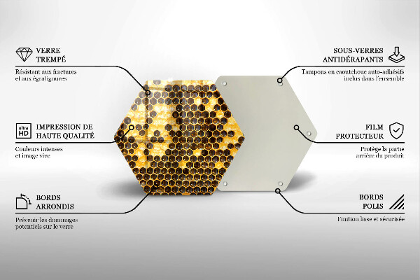 Tagliere in vetro temperato Favo