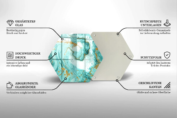 Tagliere in vetro Astrazione blu