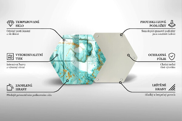 Tagliere in vetro Astrazione blu