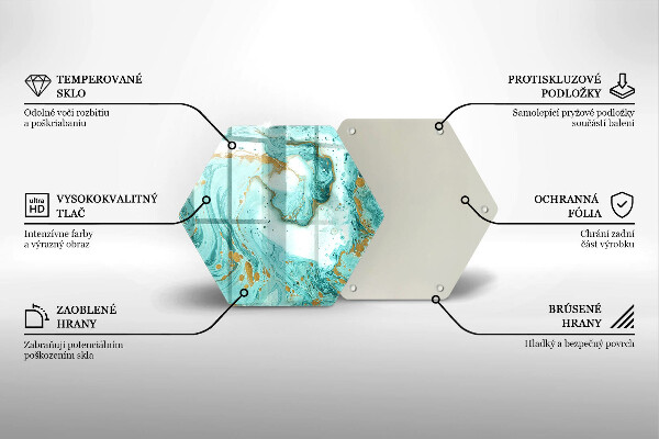 Tagliere in vetro Astrazione blu