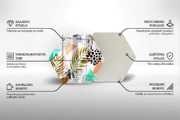 Tagliere in vetro Modello di foglie Boho