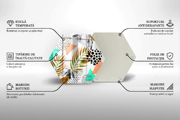 Tagliere in vetro Modello di foglie Boho