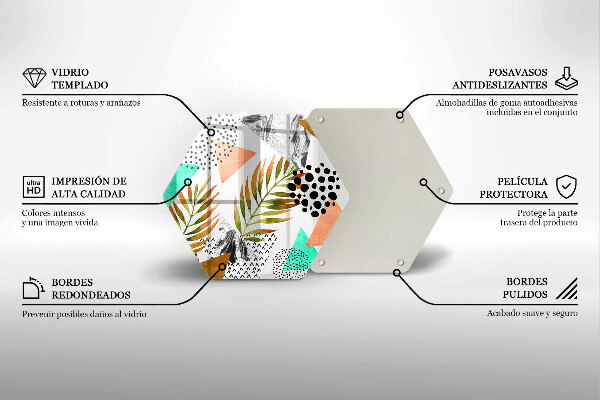 Tagliere in vetro Modello di foglie Boho