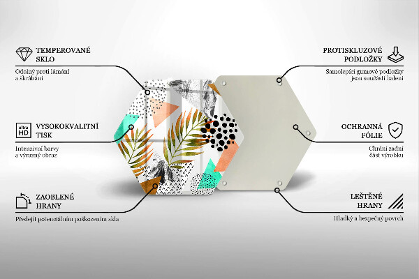 Tagliere in vetro Modello di foglie Boho