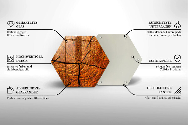 Tagliere in vetro Struttura in tronco di legno