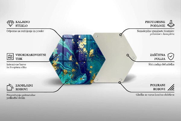 Tagliere in vetro Astrazione con l'oro