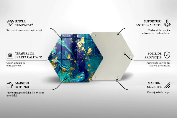 Tagliere in vetro Astrazione con l'oro