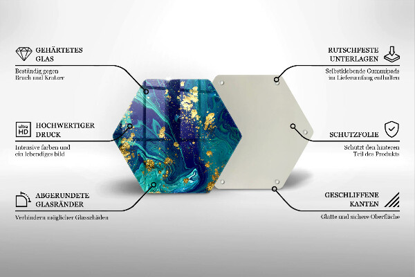 Tagliere in vetro Astrazione con l'oro