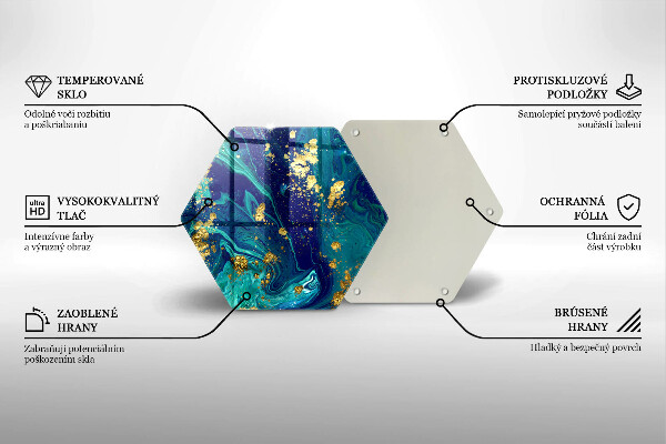 Tagliere in vetro Astrazione con l'oro