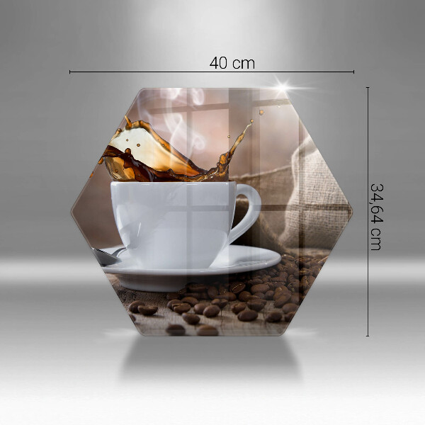 Tagliere in vetro Tazza e chicchi di caffè