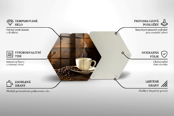 Tagliere in vetro Tazzina da caffè in legno