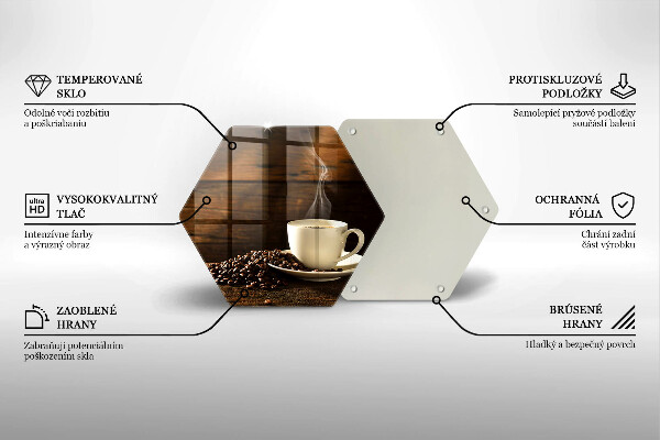 Tagliere in vetro Tazzina da caffè in legno