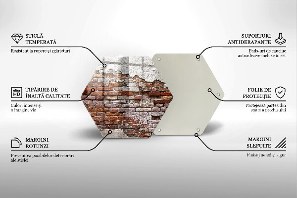 Tagliere in vetro Vecchio muro di mattoni e cemento