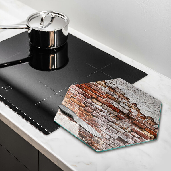 Tagliere in vetro Vecchio muro di mattoni e cemento