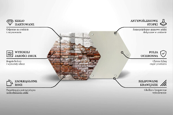 Tagliere in vetro Vecchio muro di mattoni e cemento