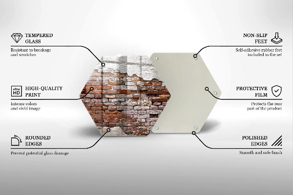 Tagliere in vetro Vecchio muro di mattoni e cemento