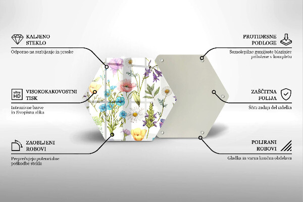 Tagliere in vetro Illustrazione dei fiori