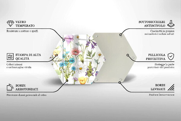 Tagliere in vetro Illustrazione dei fiori