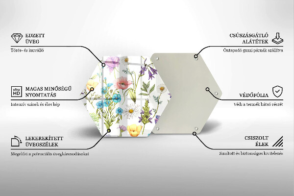 Tagliere in vetro Illustrazione dei fiori