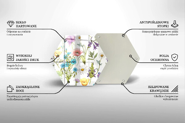Tagliere in vetro Illustrazione dei fiori