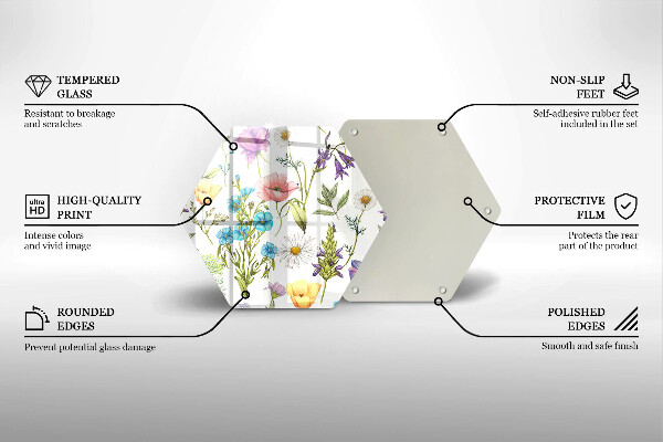 Tagliere in vetro Illustrazione dei fiori