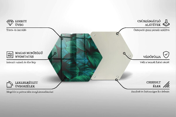 Tagliere in vetro Foglie della giungla