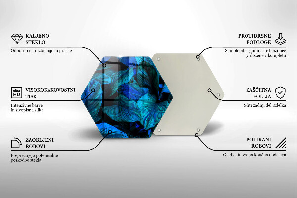 Tagliere in vetro Foglie della vegetazione della giungla