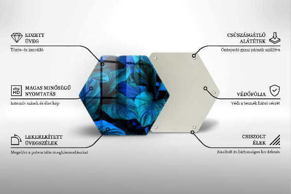 Tagliere in vetro Foglie della vegetazione della giungla