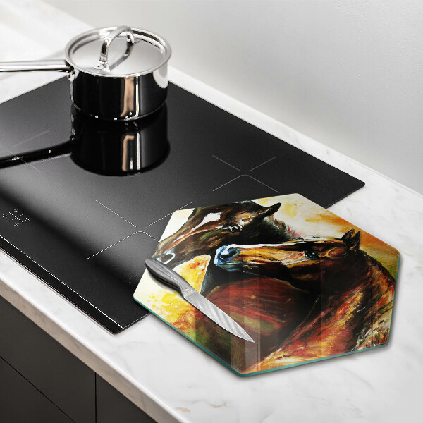 Tagliere in vetro temperato Animali cavalli