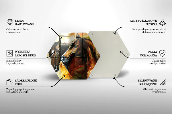 Tagliere in vetro temperato Animali cavalli