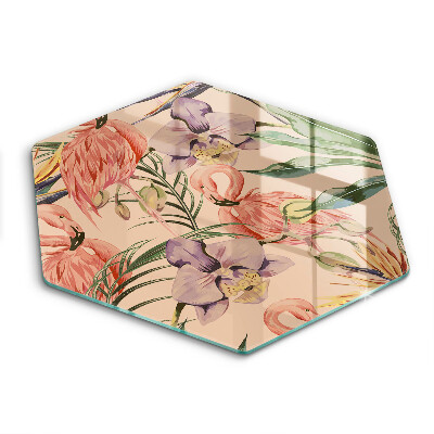 Tagliere in vetro Illustrazione dei fenicotteri